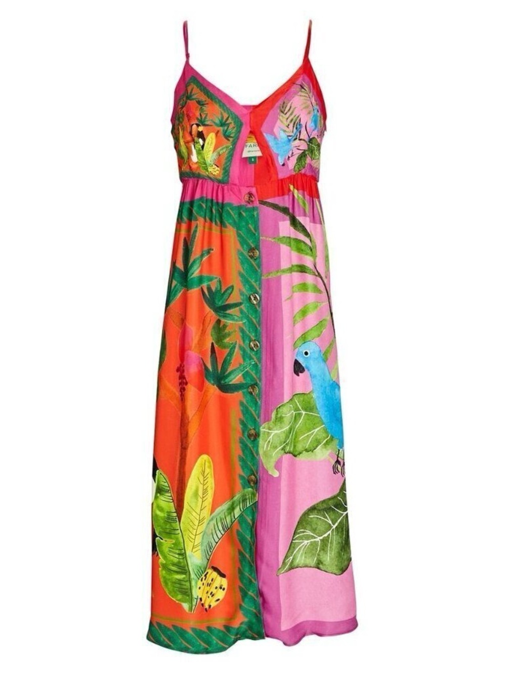 FARM RIO double scarves midi dress US Large - Picture 12 of 12